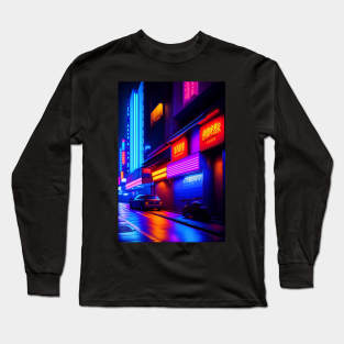 Neon Nightscape Long Sleeve T-Shirt